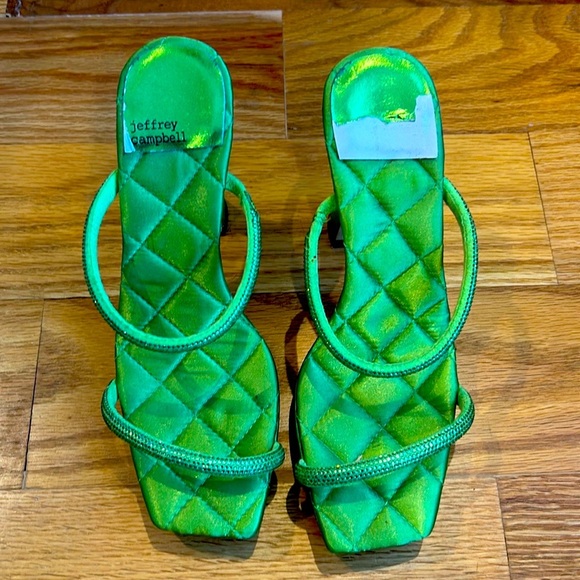 Jeffrey Campbell Rhinestone Lime Green Heels 👠 - Picture 1 of 6